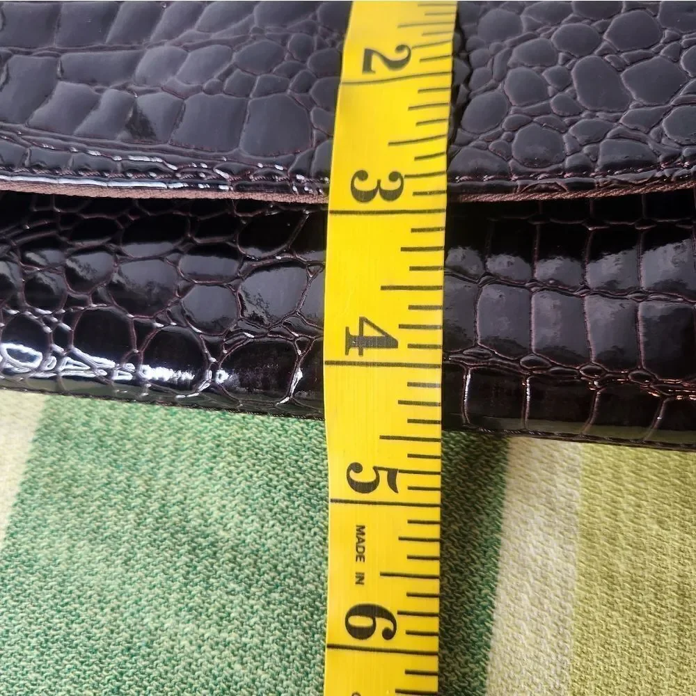 NWT Tianni Brown Faux Crocodile Leather Handbag Clutch